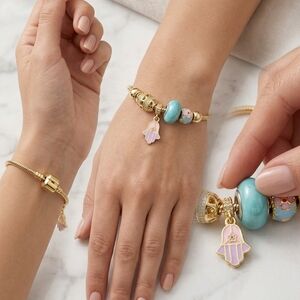 Elegant laminated gold turquoise bracelet Xp